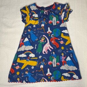 Mini Boden Blue Dress with Colorful Women Trailblazer Print